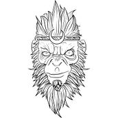 Wukong face tatuaje. Un progetto di Design di tatuaggi di Enier Garcia - 02.06.2022