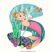 S, para una pequeña sirena. Un progetto di Lettering, Illustrazione digitale, Illustrazione infantile e Narrativa di María del Mar Parejo Carmona - 07.06.2022