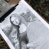 Monna Lisa o Gioconda (Mona Lisa) en Grafito o Lapiz (Sketch) Realistic by Enrique Xianuro. Un progetto di Illustrazione tradizionale, Design, Character design, Scultura, Disegno e Pittura di AFTERail Store - 08.06.2022