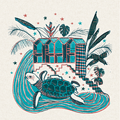 Mazunte-Monte Uzulu. Traditional illustration, Digital Illustration, Digital Drawing, and Engraving project by Arturo Ramirez - 06.08.2022