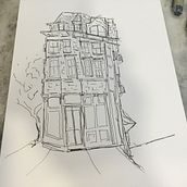 House Sketch from online photo and finished project. Traditional illustration project by Kathy Murchison - 06.08.2022