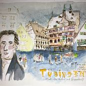 My project for course: Sketching Tübingen, where Göthe lived. Traditional illustration, Sketching, Creativit, Drawing, Watercolor Painting, and Sketchbook project by Andrea Caruso - 06.08.2022