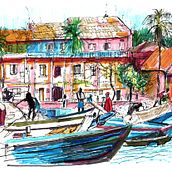 Mijn project van de cursus: Creëer expressieve architecturale schetsen met kleurstiften. Un proyecto de Bocetado, Dibujo, Ilustración arquitectónica, Sketchbook e Ilustración con tinta de Gerard Beekman - 09.06.2022
