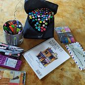 My project for course: Expressive Architectural Sketching with Colored Markers. Sketching, Drawing, Architectural Illustration, Sketchbook & Ink Illustration project by Patsakorn Ping - 06.09.2022