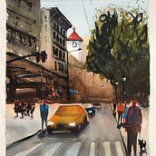 My project for course: Urban Landscapes in Watercolor. Fine Arts, Watercolor Painting, and Architectural Illustration project by Paul Sheldon - 06.10.2022