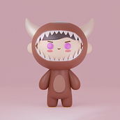 Mi proyecto del curso: Creación de personajes kawaii en 3D con Blender . Traditional illustration, Character Design, Digital Illustration, 3D Modeling, and Manga project by Alicia Mariana Manjarrez Ceron - 06.10.2022