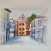 My project for course: Architectural Sketching with Watercolor and Ink. Sketching, Drawing, Watercolor Painting, Architectural Illustration, Sketchbook & Ink Illustration project by Vic Ritchey - 06.11.2022