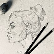 Mein Kursprojekt: Skizzenbuch für Porträts: Erkunde das menschliche Gesicht. Een project van  Schetsen,  Tekening,  Portrettekening,  Artistieke tekening y Sketchbook van Claudia - 12.06.2022