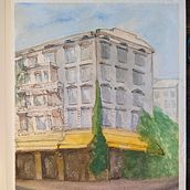 My project for course: Architectural Sketching with Watercolor and Ink. Sketching, Drawing, Watercolor Painting, Architectural Illustration, Sketchbook & Ink Illustration project by artofpine - 06.12.2022
