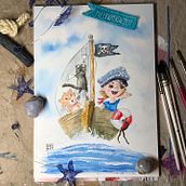 Auf große Kaperfahrt. Traditional illustration project by Heike Birkenbusch - 06.13.2022