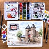 My project for course: Watercolor Travel Journal. Traditional illustration, Watercolor Painting, Architectural Illustration, and Sketchbook project by Magda - 06.13.2022