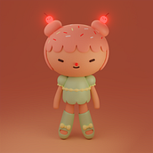 Meu projeto do curso: Criação de personagens Kawaii em 3D com Blender. Traditional illustration, Character Design, Digital Illustration, 3D Modeling, and Manga project by Mila Dienstmann - 06.12.2022