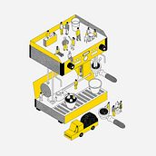 Ilustración para café Rompe Olas. Traditional illustration, Graphic Design, Screen Printing, Creativit, Digital Drawing, and Digital Design project by Brenda Battaglia - 06.13.2022