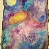 Galaxie / aquarelle / Ana Victoria . Traditional illustration project by carole Cometto - 06.13.2022