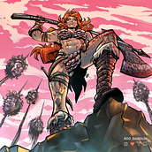 Red Sonja Fan Art. Ilustração tradicional, Ilustração digital, Desenho digital, Desenho anatômico, Concept Art, Cinema, Vídeo e TV, Direção de arte, e Design de personagens projeto de Rodrigo Sevilla - 14.06.2022