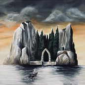 L’île des morts, Bocklïn/ reproduction libre en peinture à l’huile. Fine Arts, Painting, Creativit, and Oil Painting project by Jehanne Pauline - 04.24.2022