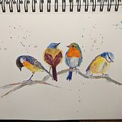 My project for course: Artistic Watercolor Techniques for Illustrating Birds. Traditional illustration, Watercolor Painting, Realistic Drawing, and Naturalistic Illustration project by anja177 - 06.15.2022