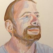 Selfportrait on Arches. Fine Arts, Painting, Watercolor Painting, and Portrait Drawing project by Daniel Toll - 06.15.2022
