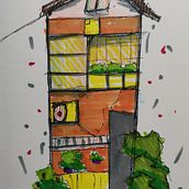 Mi proyecto del curso: Dibujo arquitectónico expresivo con marcadores de colores. Sketching, Drawing, Architectural Illustration, Sketchbook & Ink Illustration project by Jose Arias Huertas - 06.16.2022