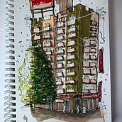 Mi proyecto del curso: Dibujo arquitectónico expresivo con marcadores de colores. Sketching, Drawing, Architectural Illustration, Sketchbook & Ink Illustration project by Tomas Fernandez Bittner - 06.16.2022