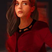 Mi proyecto del curso: Pintura de personajes de la cultura pop en Photoshop  - Scarlet Witch / Wanda Maximoff. Traditional illustration, Fine Arts, Drawing, Digital Illustration, and Portrait Drawing project by Sabrina Gauna - 06.13.2022