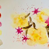 Mon projet du cours : Aquarelle florale créative : renouez avec la nature. Traditional illustration, Painting, Watercolor Painting, and Botanical Illustration project by carole Cometto - 04.02.2022