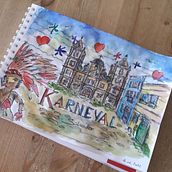 Karneval in Salvador. Een project van Traditionele illustratie,  Schetsen,  Creativiteit,  Tekening, Aquarelschilderen y Sketchbook van katja_verhasselt - 16.06.2022