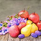 Bodegón frutal. Traditional illustration, Fine Arts, Creativit, Drawing, and Watercolor Painting project by Rocio Cuba - 06.16.2022