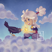 Cloud girl. Traditional illustration project by Carlosilustra - 06.11.2022