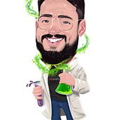 Caricatura professor de química. Traditional illustration project by Paulo Costa - 06.18.2022
