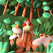 My project for course: Cinema 4D: Bring Playful 3D Illustrations to Life. Un proyecto de Ilustración tradicional, 3D, Ilustración digital y Modelado 3D de Carol Wang - 19.06.2022