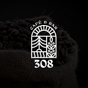 Café 308 - Visual Identity. Art Direction, Br, ing, Identit, Graphic Design, Vector Illustration, and Logo Design project by Fernando Curcio - 06.20.2022