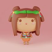 Mi proyecto: Coatlicue Kawaii 3D. Un proyecto de Ilustración tradicional, Diseño de personajes, Ilustración digital, Modelado 3D y Manga de Aby Martínez - 20.06.2022