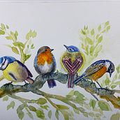 My project for course: Artistic Watercolor Techniques for Illustrating Birds. Traditional illustration, Watercolor Painting, Realistic Drawing, Naturalistic Illustration, and Advertising project by Pennie Cormier - 06.12.2022