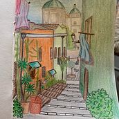 Il mio progetto del corso: Illustrazione su quaderno da disegno con matite colorate. Traditional illustration, Fine Arts, Sketching, Pencil Drawing, Drawing, Artistic Drawing, and Sketchbook project by anna_mandis57 - 06.20.2022