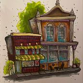 My project for course: Expressive Architectural Sketching with Colored Markers. Sketching, Drawing, Architectural Illustration, Sketchbook & Ink Illustration project by Jackie Pierce - 06.22.2022