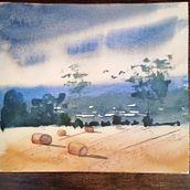 My project for course: Watercolor Landscapes: Experimental Tools and Techniques. Fine Arts, Painting, and Watercolor Painting project by Mariann Hegedűs - 06.23.2022