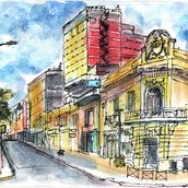 Architectuur tekenen met aquarel en inkt Architectuur tekenen met aquarel en inkt  Een cursus van Alex Hillkurtz. Un proyecto de Bocetado, Dibujo, Pintura a la acuarela, Ilustración arquitectónica, Sketchbook e Ilustración con tinta de Gerard Beekman - 23.06.2022
