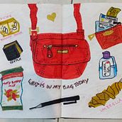 Illustrated Journal My Bag. Sketching, Creativit, Drawing, Sketchbook, and Traditional illustration project by Josy Pimentel - 06.24.2022
