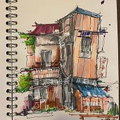 My project for course: Expressive Architectural Sketching with Colored Markers. Sketching, Drawing, Architectural Illustration, Sketchbook & Ink Illustration project by Farzana Misha - 06.25.2022