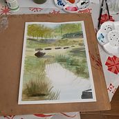 Mi proyecto del curso: Paisajes naturales en acuarela. Fine Arts, Painting, and Watercolor Painting project by Macarena Pereyra - 06.26.2022