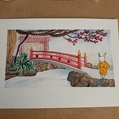 Mi proyecto del curso: Ilustración en acuarela con influencia japonesa. Traditional illustration, Drawing, and Watercolor Painting project by Macarena Pereyra - 06.26.2022