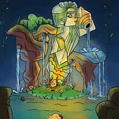 La sirène et la caverne. Traditional illustration project by ewylyn - 06.27.2022