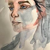 Daenerys Targaryen in Watercolors. Projekt z dziedziny Portret, Malowanie akwarelą,  R i sunek użytkownika . . - 28.06.2022