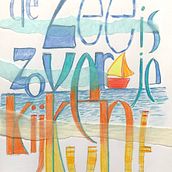 De zee is zover je kunt kijken. Traditional illustration project by marijke.andriese - 06.28.2022