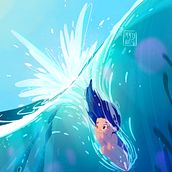 Splash.. Traditional illustration, Digital Illustration, Children's Illustration, Drawing, and Digital Drawing project by Marly Verzijl - 07.09.2021