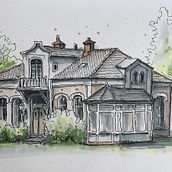My project from the course: Create expressive architectural sketches with colored markers. Sketching, Drawing, Architectural Illustration, Sketchbook & Ink Illustration project by Jan den Haan - 06.29.2022