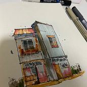 Meu projeto do curso: Desenho arquitetônico expressivo com marcadores coloridos. Sketching, Drawing, Architectural Illustration, Sketchbook & Ink Illustration project by Fernanda - 06.29.2022