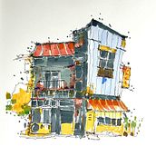 My project for course: Expressive Architectural Sketching with Colored Markers. Sketching, Drawing, Architectural Illustration, Sketchbook & Ink Illustration project by Agnisha Ghosh - 06.28.2021
