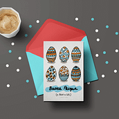 Tarjeta Buona Pascua. Pattern Design, and Traditional illustration project by Margarita Mompeán - 06.30.2022